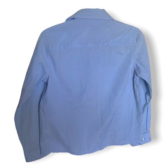 Sovereign‎ Code Boys Shirt Size Medium Blue Striped Dress Dexter Long Sleeve - Picture 3 of 6